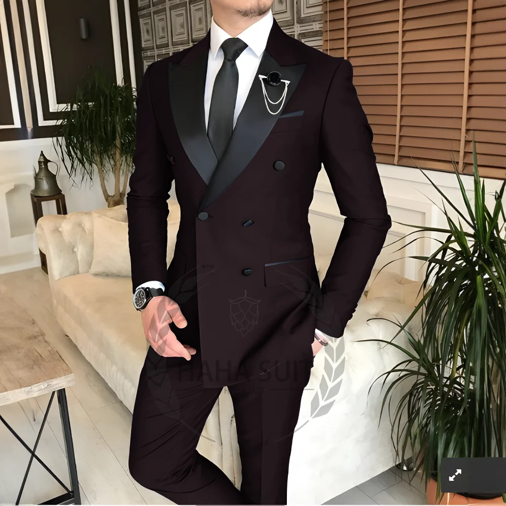 Men's Suit Tailored   2-Piece   Clothing Fashion Men's  Wedding Groom Suits Best Man Dinner Engagement Tuxedo