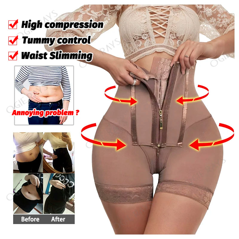 Tummy Control Shaper Butt Lifter Shapewear Colombian Girdle Sculpting Corset Slimming Body Reducer Woman High Waist Panties