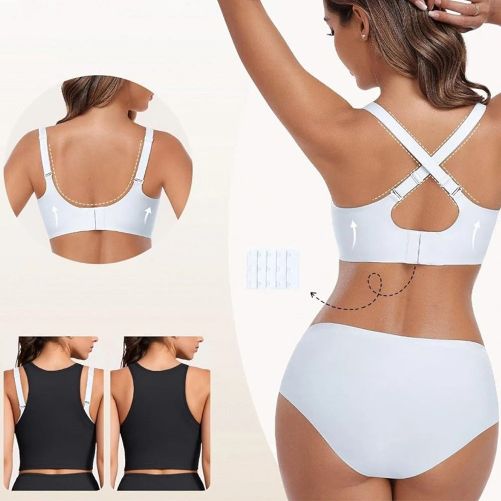 Jelly Wireless Bra Deep V Push Up Bra Seamless T-Shirt Comfortable Plunge No Underwire Bras with Adjustable Straps Everyday Bras