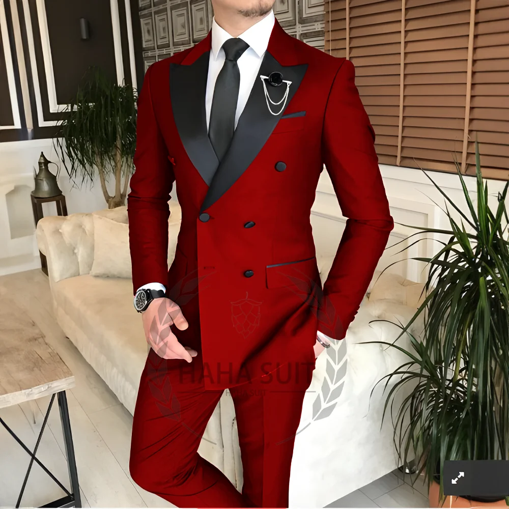 Men's Suit Tailored   2-Piece   Clothing Fashion Men's  Wedding Groom Suits Best Man Dinner Engagement Tuxedo