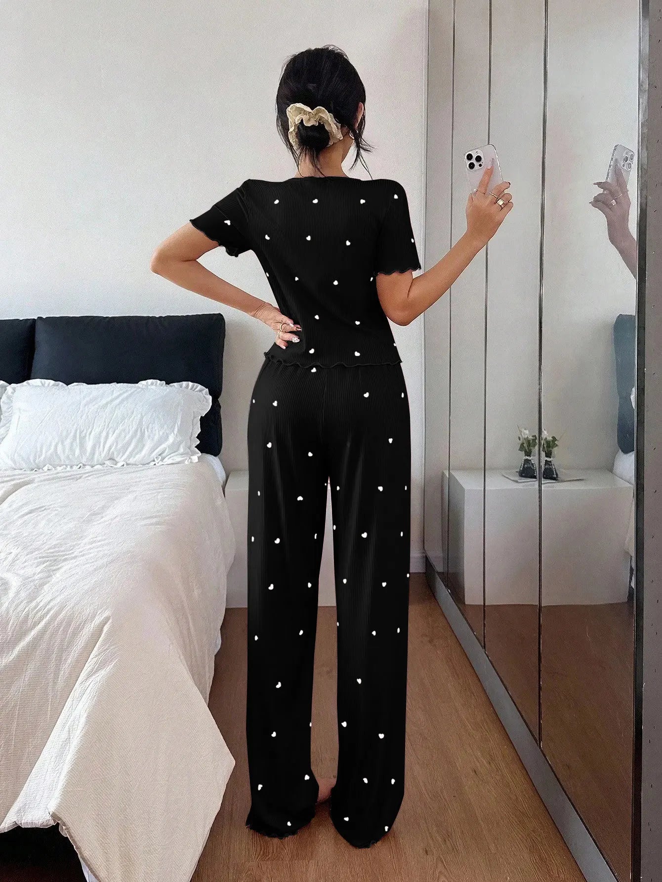 Womens Matching Sets Nightwear for Woman Women's Pajamas Set Short Sleeve Sleepwear 2 Piece Set Women's Home Suit Pyjamas Femmes