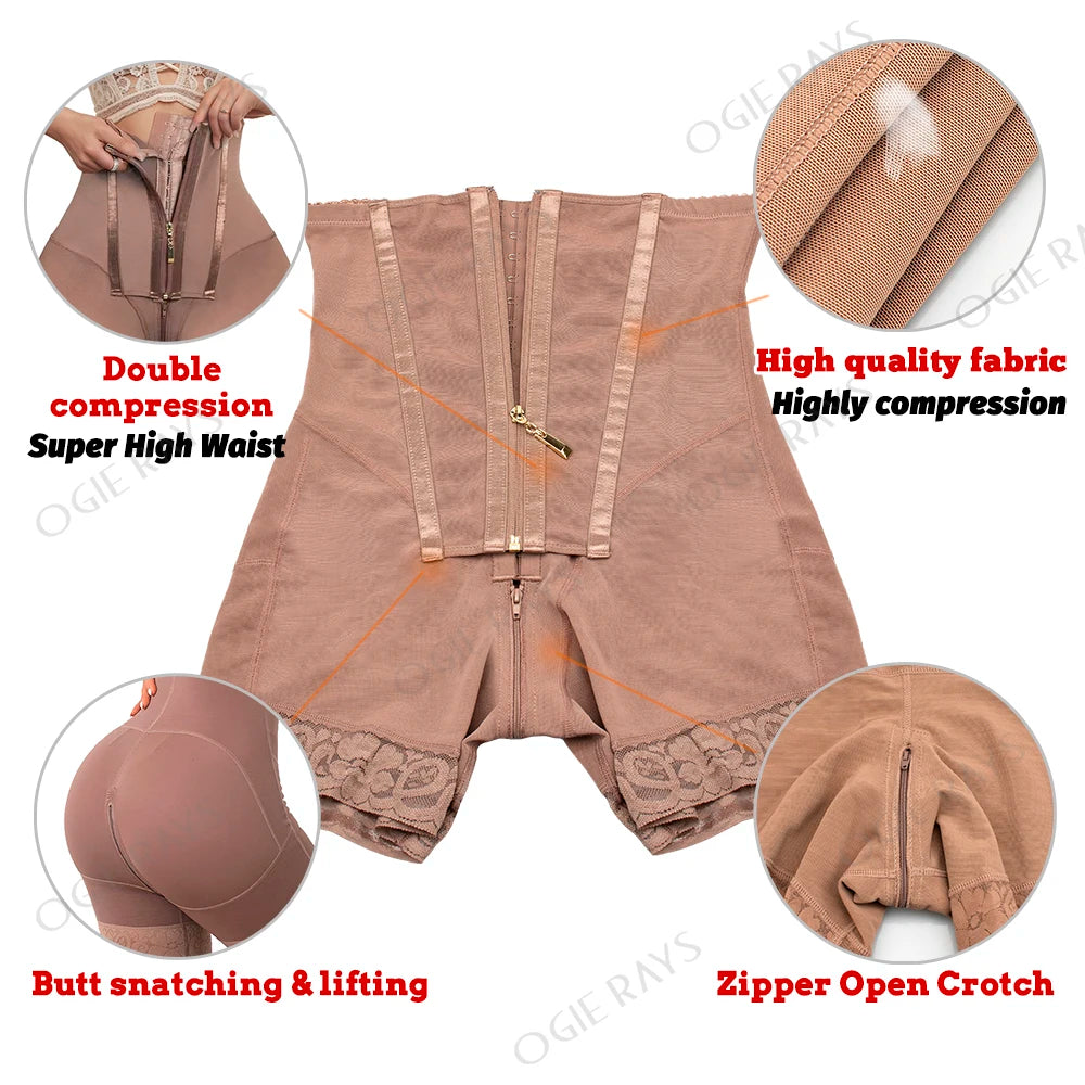 Tummy Control Shaper Butt Lifter Shapewear Colombian Girdle Sculpting Corset Slimming Body Reducer Woman High Waist Panties